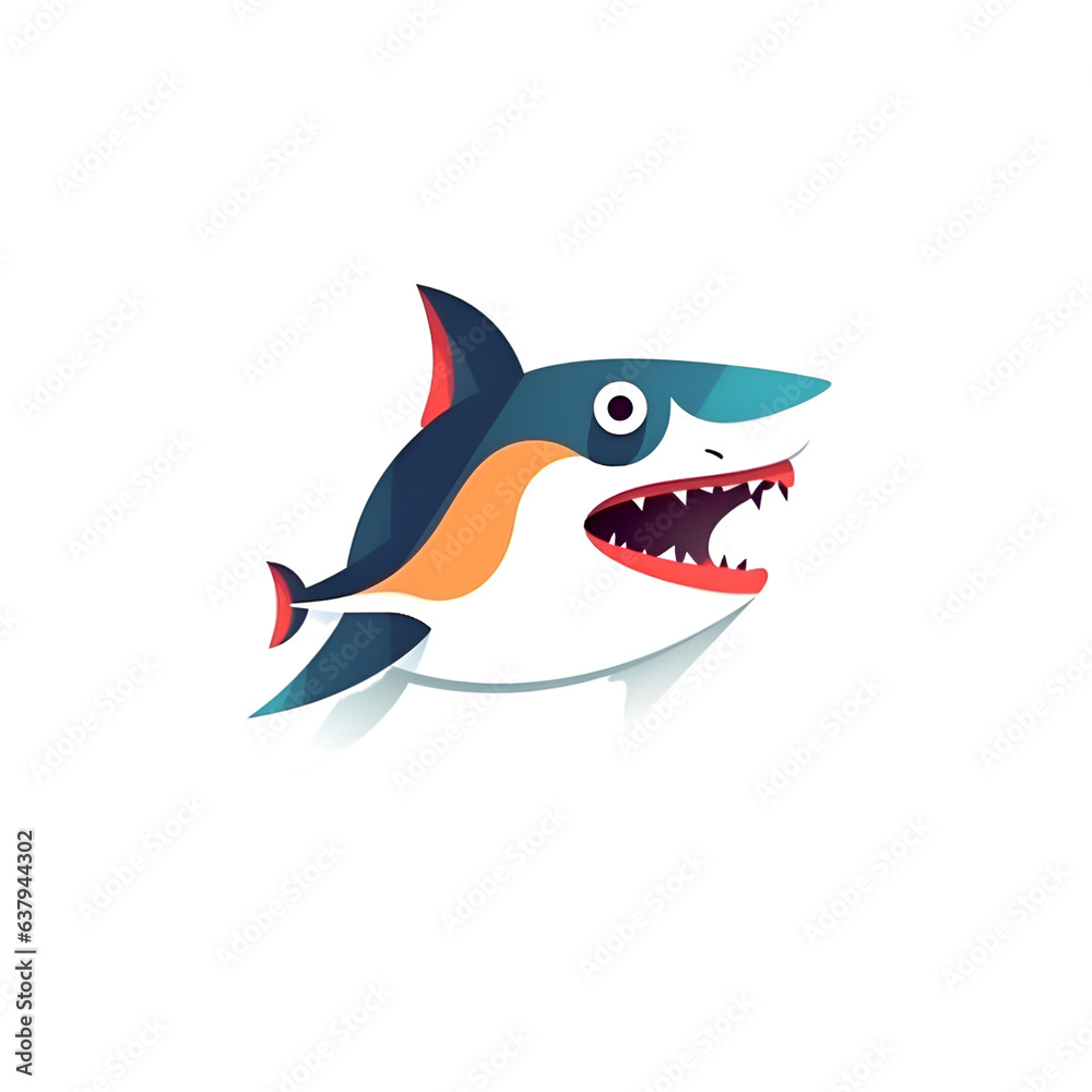 Shark logo design template. Vector illustration of a shark icon. Shark logo design template. Vector illustration of a shark icon.