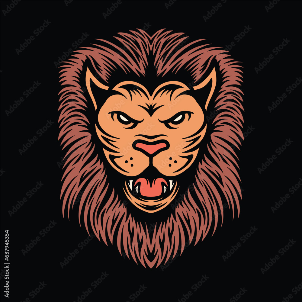 Obraz premium Premium Head Tiger Vector Graphic Design illustration Vintage style Emblem Symbol and Icon