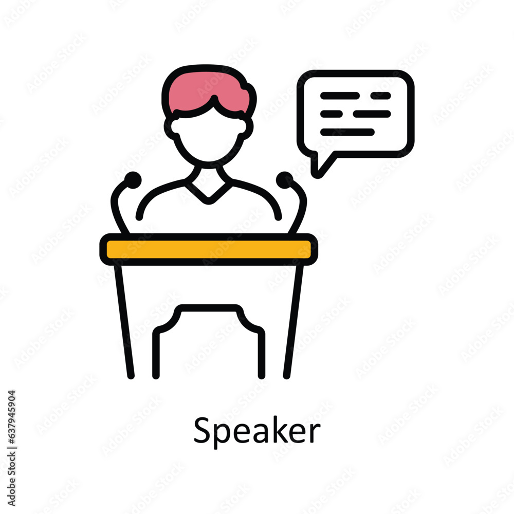 Speaker Filled Outline Icon Design illustration. Product Management Symbol on White background EPS 10 File
