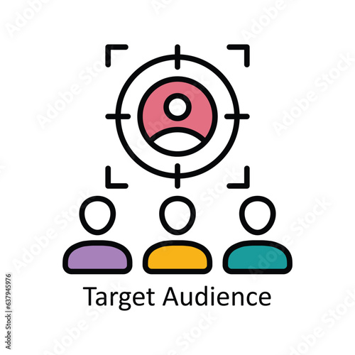 Target Audience Filled Outline Icon Design illustration. Product Management Symbol on White background EPS 10 File