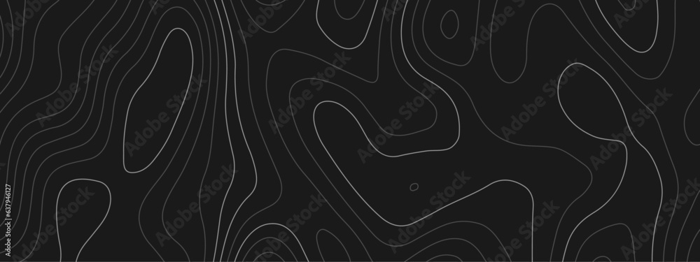 Abstract topographic wavy curve line background. Topography map pattern, Geographic curved relief. Topographic lines background. Vector illustration.