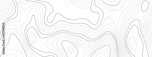 Abstract wavy topographic map. Abstract wavy and curved lines background. Abstract geometric topographic contour map background. 