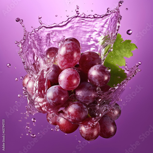 Grape with a water splash