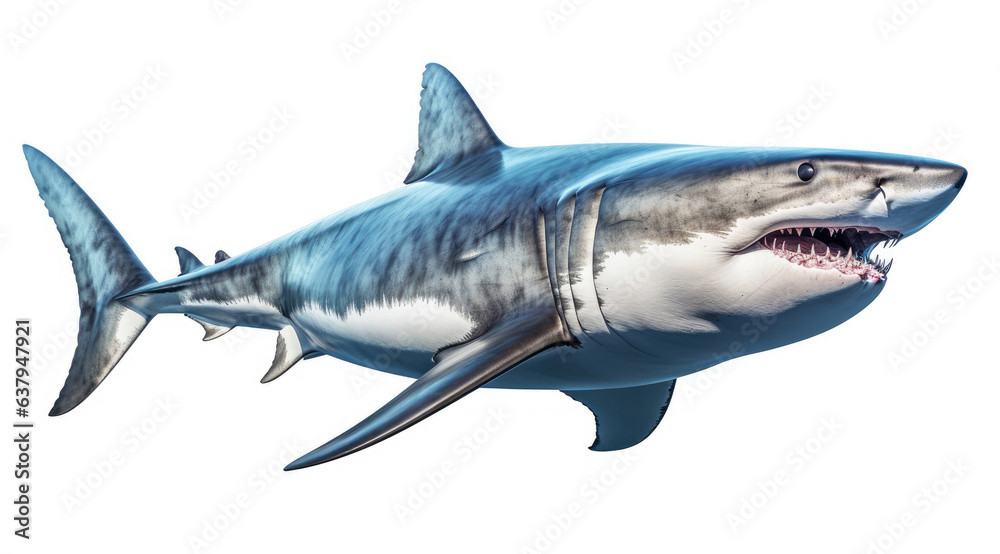 Naklejka premium Photo of a Great Shark isolated on a white background