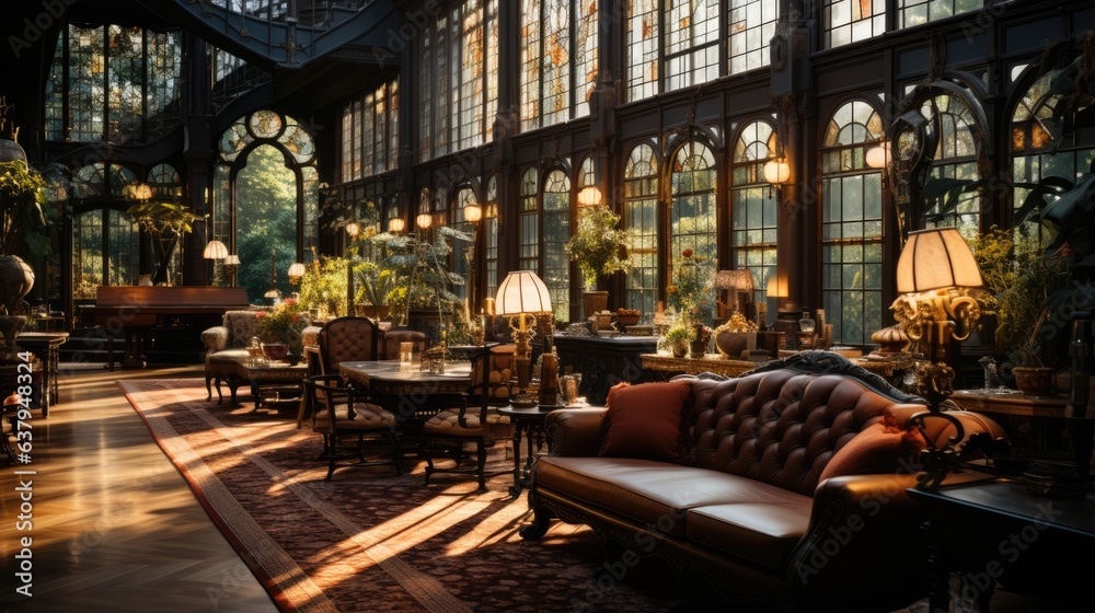 Representative interior with beautiful furniture. Representative interior with beautiful furniture.