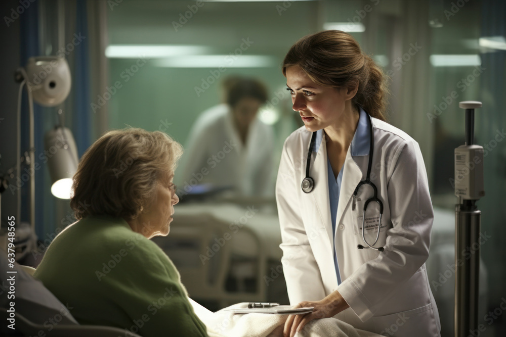 Fototapeta premium Doctor and patient discussing treatment options. Healthcare expertise.