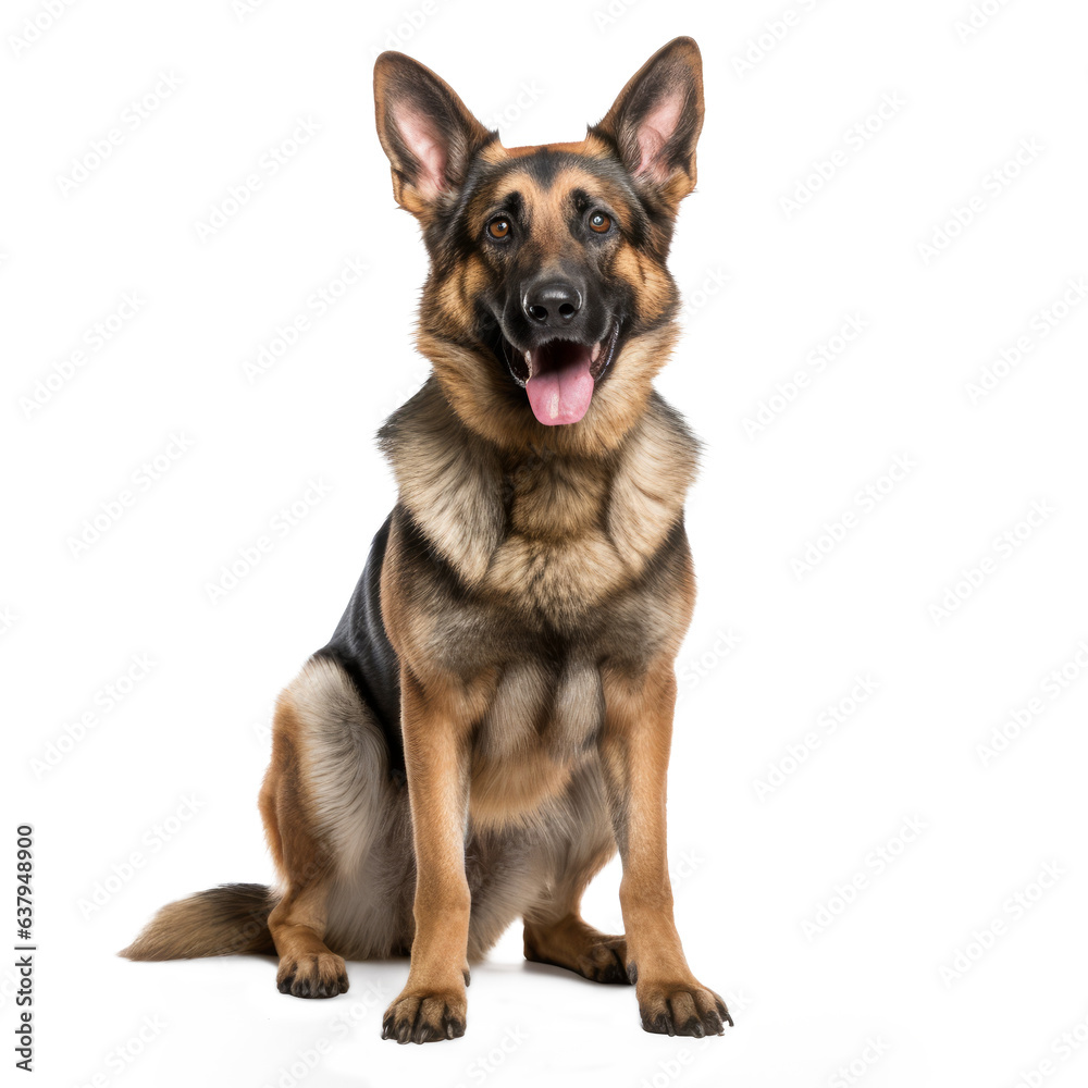 German Shepherd Isolated On White Background