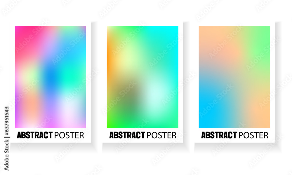 Modern minimalist style posters.gradients vector poster template set. for poster, banner, flyer, brochure, leaflet, pamphlet, or cover.