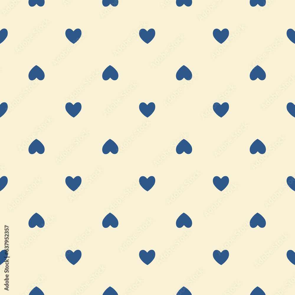 Seamless beige blue heart pattern background.Simple heart shape seamless pattern in diagonal arrangement. Love and romantic theme background. Seamless beige blue heart pattern background.Simple heart shape seamless pattern in diagonal arrangement. Love and romantic theme background.