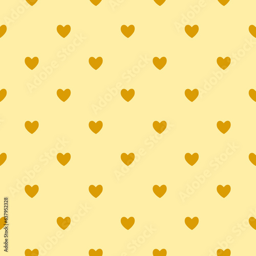 Seamless gold heart pattern background.Simple heart shape seamless pattern in diagonal arrangement. Love and romantic theme background.