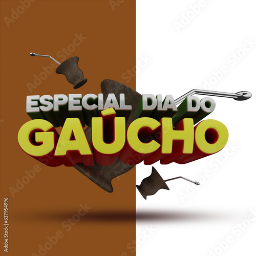 selo 3d ''especial dia do gaúcho''