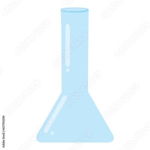 Cute transparent blue glass flower vase, jar. Isolated on white background, flat design, EPS10 vector