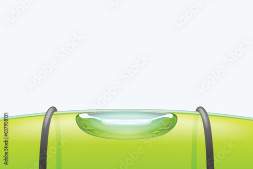 construction level green bubble on white back