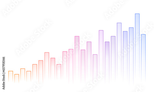 Business presentation growth colorful bar chart. Price chart on white background. Vector illustration.
