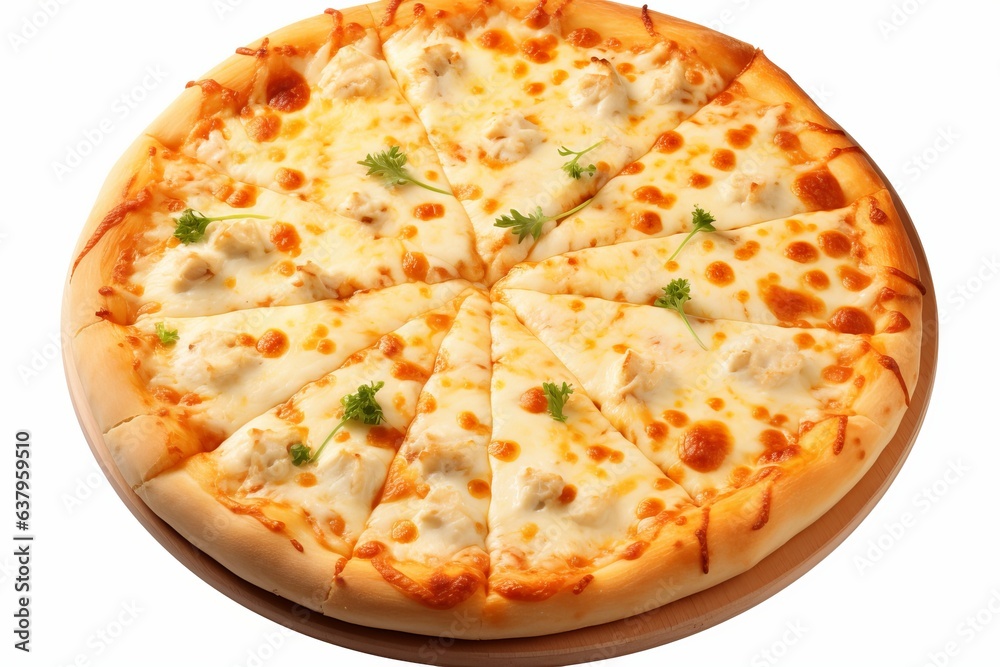 Delicious pizza on white background