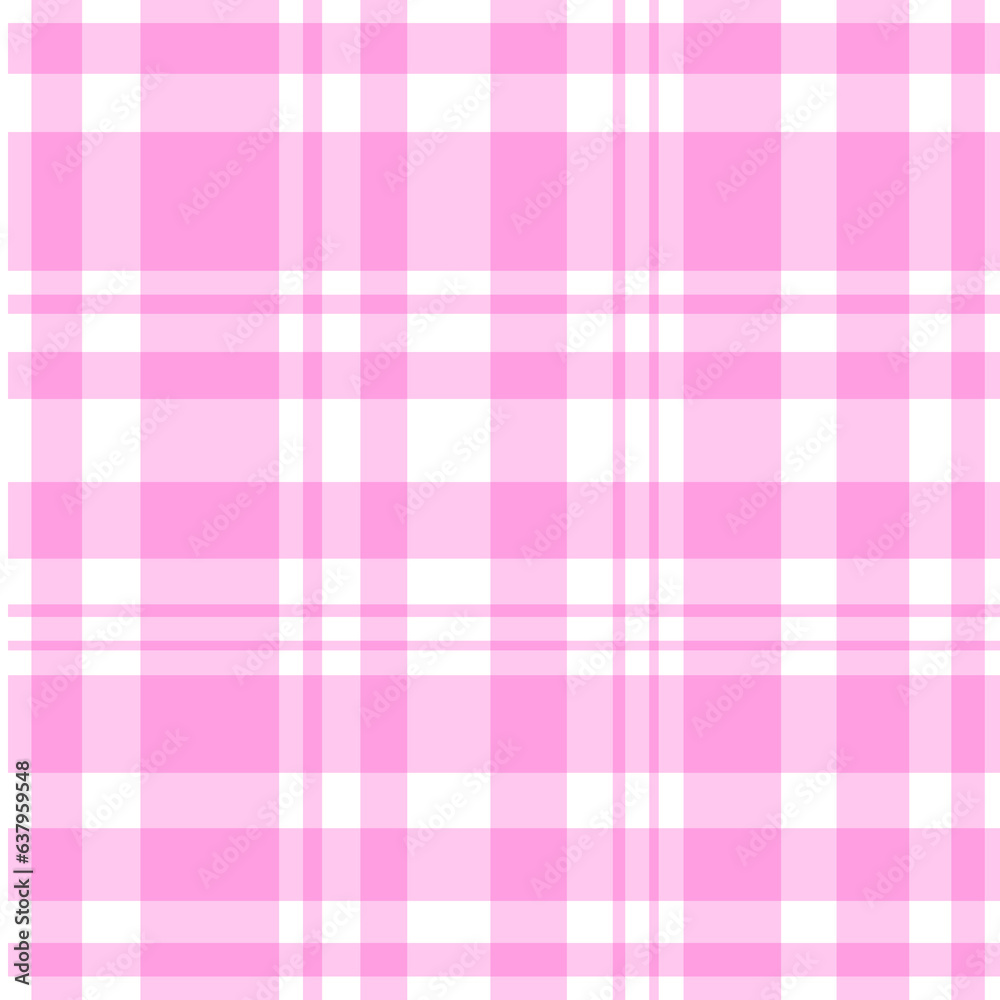 Seamless diagonal gingham plaid pattern in pastel rosy pink and white. Seamless background pink plaid PNG file.