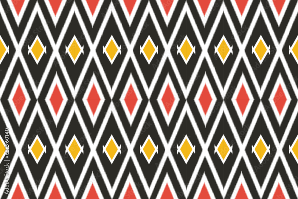 Black red ikat fabric pattern Black red ikat fabric pattern