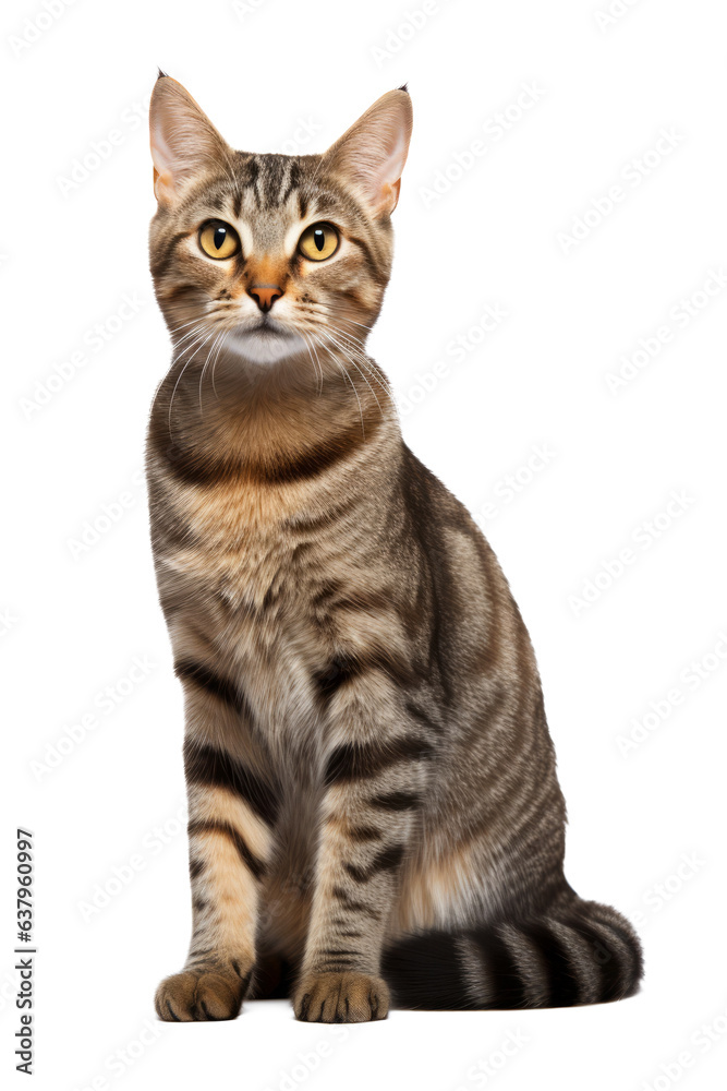 Obraz premium Tabby Cat Isolated On White