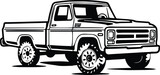 Pickup Truck Logo Monochrome Design Style
