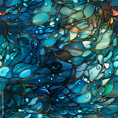 Mermaid Water Drops  Seamless background, pattern, ocean