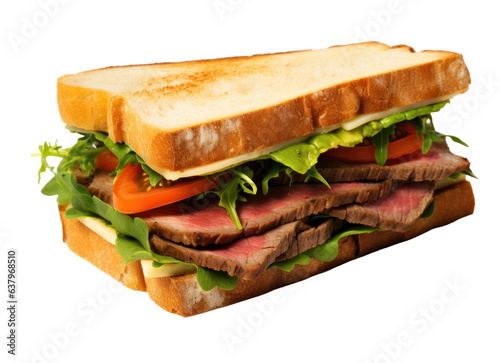 Hot steak sandwich isolated