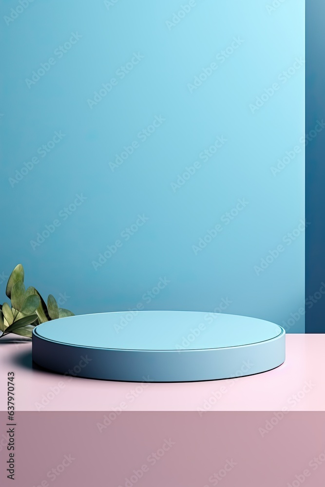 Minimal podiums for product display stand pedestal studio blue pastel color background 3d Minimal podiums for product display stand pedestal studio blue pastel color background 3d