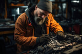 Automobile mechanic repairman repairing a car engine, car service , Repair service concept