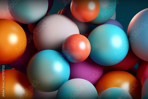 Background with plastic and polished balls of pale colors  copy space.