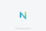 Abstract Initial Letter N I Logo. Usable for Business and Branding Logos. Flat Vector Logo Design Template Element.