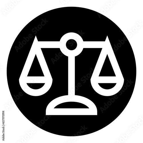 星座、天秤座を表す塗りつぶしスタイルのアイコン