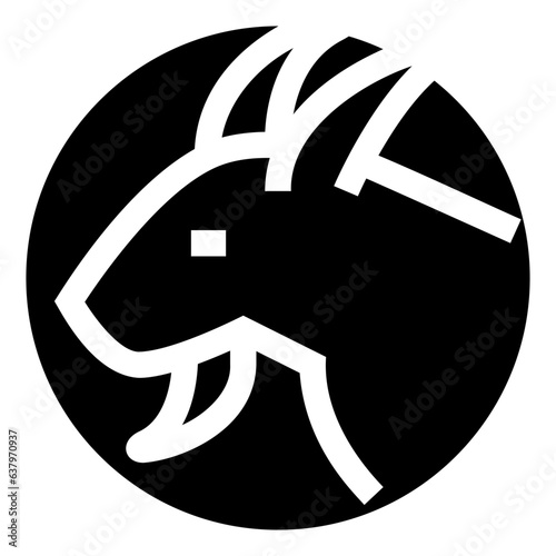 星座、山羊座を表す塗りつぶしスタイルのアイコン