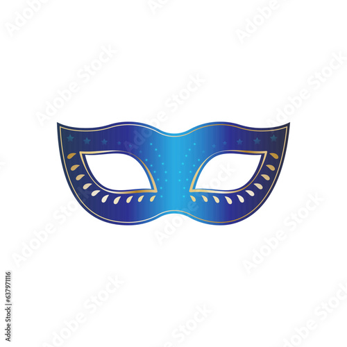 Obraz na płótnie Navy blue ornate carnival mask, vector illustration w salonie