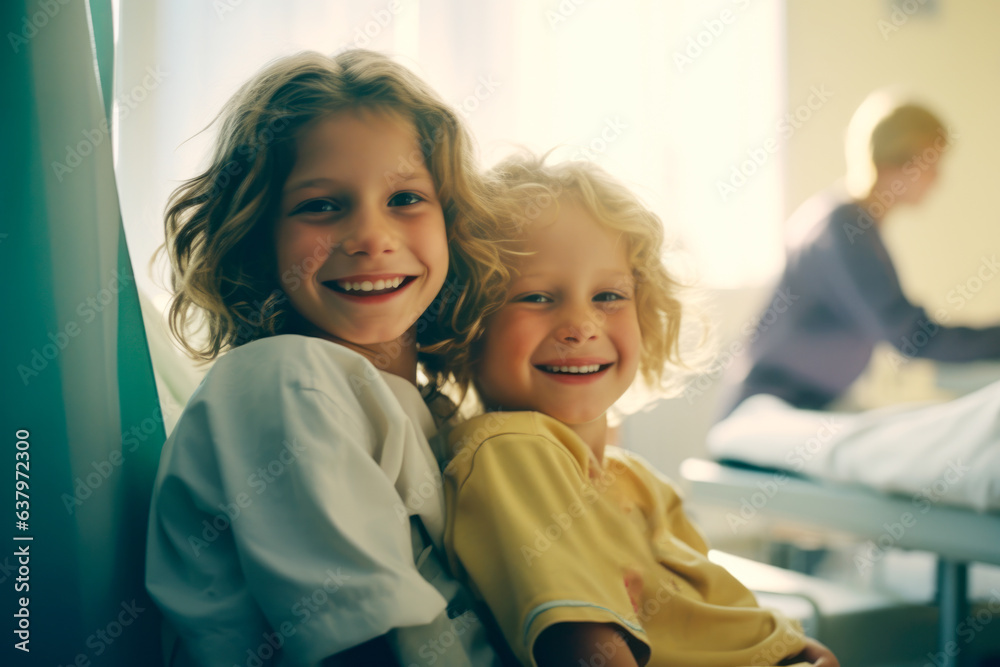 Obraz premium Children Having Fun at the Medical Clinic