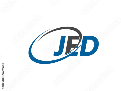 JED letter creative modern elegant swoosh logo design
