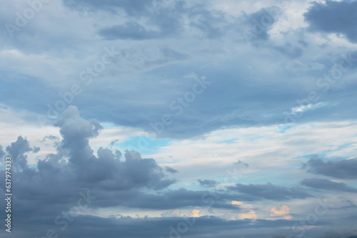 Atmospheric nightfall cloudscape. Sky background.