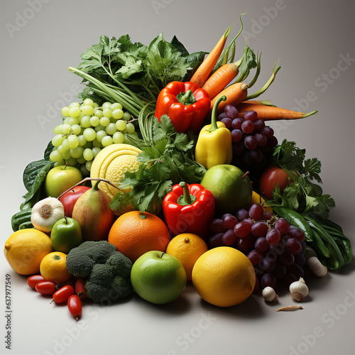 Fresh vegetables on a white background