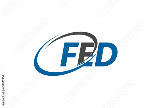 FED letter creative modern elegant swoosh logo design