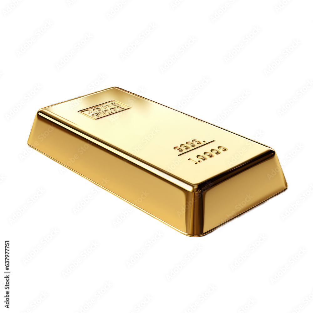 Gold isolated on transparent background. Generative AI Gold isolated on transparent background. Generative AI
