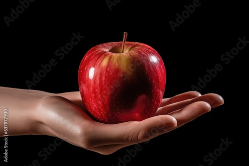 photo of hand holding apple