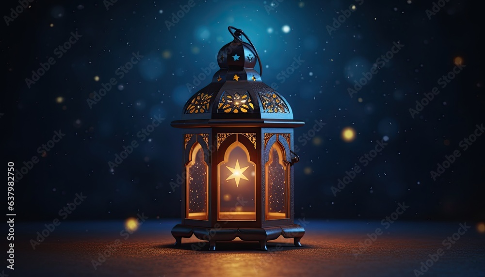 Eid Al Adha Lantern decoration background, glowing light, empty space Eid Al Adha Lantern decoration background, glowing light, empty space