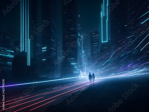 abstract digital background for tech Envision a world driven by binary code featuring immersed in coding and algorithm development, surrounded by futuristic holographic projections