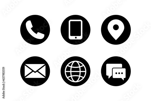 Set of icons web contact design template vector.
