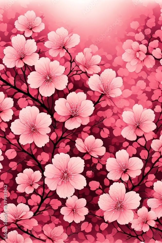 Japanese cherry blossom flowers pattern Japanese cherry blossom flowers pattern