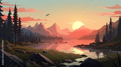 A beautiful landscape illustration, generated by AI