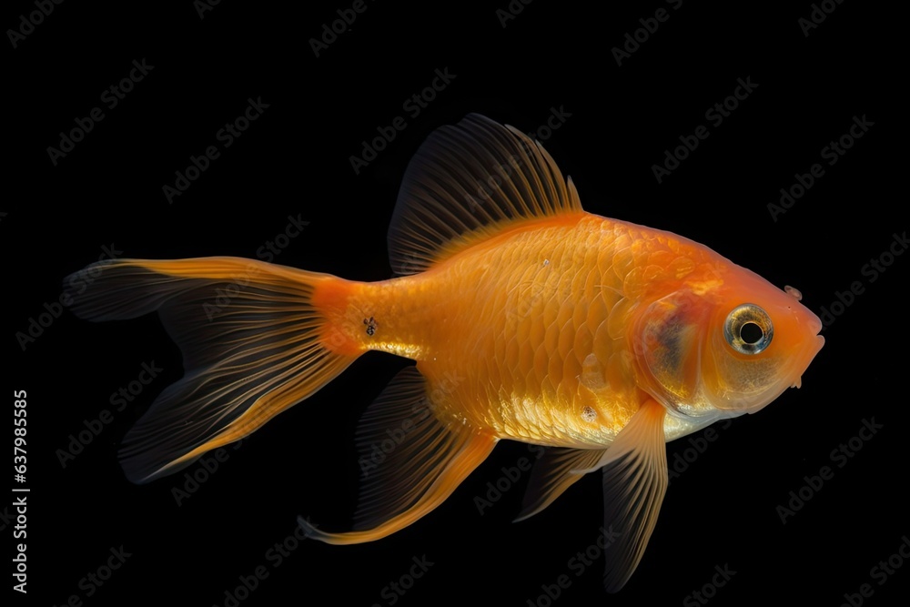 lone goldfish against a white background lone goldfish against a white background