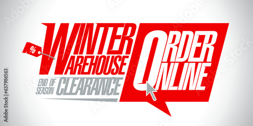 Winter warehouse clearance, winter sale banner