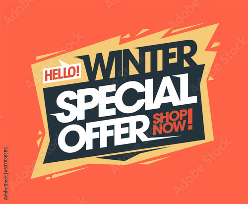 Winter special offer  sale web banner template