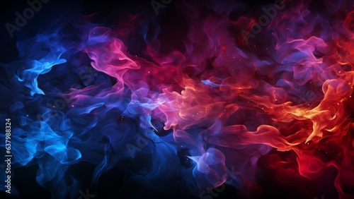 Blue and red flames abstract background