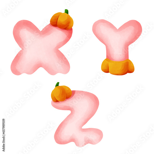 Halloween Ghost Letters  X Y Z.