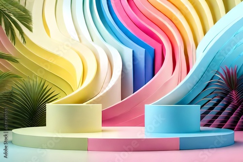 colorful ribbon on white